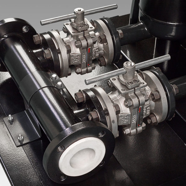 Filtration Systems Duplex PTFE Valves Open